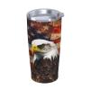American Flag Fire Eagle print 20 oz Stainless Steel Tumbler With Lid And Straw Insulated Coffee Cup Portable Travel Mug For Cold And Hot Drinks view 2