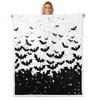 Black Bats Kids Throw Blanket,Happy Halloween Before Christmas Bed Blanket for Boys Girls Adults,Halloween Holiday Fleece Blanket,Black White Simple Fuzzy Blanket,Queen Size (90 x 90 Inches) view 1