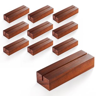 Tidita 10 pcs Acacia Wood Place Card Holder - Wooden Acrylic Sign Holder Table Decor - Picture Display Stands, Centerpieces Table Number Signs for Shop Cafe Holiday Decoration Wedding Party Events