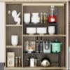 Jojocross Expandable Stackable Spice Rack Organizer for Kitchen Cabinet,Adjustable Counter Shelf, countertop, Pantry,Cupboard,Bathroom,Bedroom(1Pack/Black/Medium) view 4