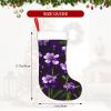 BrUgui Large Christmas Stocking, Personalized and Durable, Perfect for Holiday Decor and Gift-Giving Blooming Purple Flowers view 2