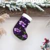 BrUgui Large Christmas Stocking, Personalized and Durable, Perfect for Holiday Decor and Gift-Giving Blooming Purple Flowers view 4