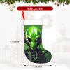 BrUgui Large Christmas Stocking, Personalized and Durable, Perfect for Holiday Decor and Gift-Giving Green Long Ear Alien view 2