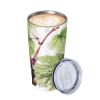 Beautiful grape leaves print 20 oz Stainless Steel Tumbler With Lid And Straw Insulated Coffee Cup Portable Travel Mug For Cold And Hot Drinks view 3