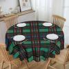 AdaNti Striped Checked Print 60" Round Tablecloths Waterproof Washable Table Covers Kitchen Decoration for Dinner Table Kitchen Coffee Table view 2
