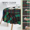 AdaNti Striped Checked Print 60" Round Tablecloths Waterproof Washable Table Covers Kitchen Decoration for Dinner Table Kitchen Coffee Table view 4