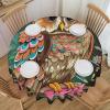 AdaNti Anime Owl Print 60" Round Tablecloths Waterproof Washable Table Covers Kitchen Decoration for Dinner Table Kitchen Coffee Table view 1
