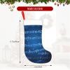 BrUgui Large Christmas Stocking, Personalized and Durable, Perfect for Holiday Decor and Gift-Giving Blue Musical Notes view 2
