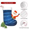 BrUgui Large Christmas Stocking, Personalized and Durable, Perfect for Holiday Decor and Gift-Giving Blue Musical Notes view 3