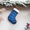 BrUgui Large Christmas Stocking, Personalized and Durable, Perfect for Holiday Decor and Gift-Giving Blue Musical Notes view 4