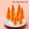 8 Pcs Fall Bottle Brush Christmas Trees,Artificial Small Mini Christmas Trees with Wood Base,Table Top Miniature Christmas Village Trees for Autumn Halloween Christmas Decoration Winter Ornaments view 2