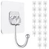 ZESLMG Large Adhesive Hooks for Hanging, 22 Pack Self Sticky Wall Hooks Heavy Duty 15lb Clear, Removable Shower Hook No Damage for Towel Key Coat Wreath Picture Outdoor Bathroom Kitchen, Waterproof view 1