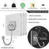 ZESLMG Large Adhesive Hooks for Hanging, 22 Pack Self Sticky Wall Hooks Heavy Duty 15lb Clear, Removable Shower Hook No Damage for Towel Key Coat Wreath Picture Outdoor Bathroom Kitchen, Waterproof view 2