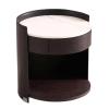 Simple Nightstand Nightstand Luxury Round Wooden End Table Marble Top Bedside Cabinet W/Drawer Bedside Dresse Leather Modern Bedside Table Space Saving view 1