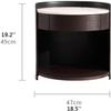 Simple Nightstand Nightstand Luxury Round Wooden End Table Marble Top Bedside Cabinet W/Drawer Bedside Dresse Leather Modern Bedside Table Space Saving view 3