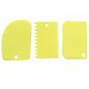 Kitchen Baking Tool 3 Piece Set, Cream Knife, Decorative Cream Tool, Cake Cream Knife Knife for Family Coffee Shop Bakery Yellow view 1