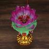 YTDJJWLS 17cm Lotus Lamp, White, Metal, Buddhist Supplies, Temple, Home, Guanyin Buddha Lamp view 4
