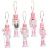 Abaodam 5pcs Christmas Nutcracker Ornaments Wooden Nutcracker Soldier Hanging Decorations Christmas Pendant view 1