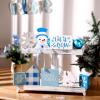 Sawysine 8 Pieces Winter Tiered Tray Decor, Let It Snow Sign Decor Farmhouse Snowflake Wooden Signs for Holiday Shelf Kitchen Coffee Bar(Blue, White) view 4