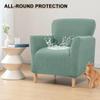 Bifaunvogel Waterproof Accent Chair Cover with Arms Stretch Jacquard Single Sofa Armchair Slipcovers Soft Couch Cover Upholstered Reading Club Chair Protector for Bedroom Office Green view 2