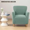 Bifaunvogel Waterproof Accent Chair Cover with Arms Stretch Jacquard Single Sofa Armchair Slipcovers Soft Couch Cover Upholstered Reading Club Chair Protector for Bedroom Office Green view 3