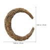 Veemoon 2pcs Rattan Garland Natural Wreath Wooden Moon Natural Door Reef Wreath Form Half Moon Rattan Summer Front Door Decor Frame Autumn and Winter Grape Vines Iron view 2