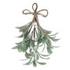 BVCED 9.1inch Artificial Hanging Mistletoe, Artificial Mistletoe Picks Christmas Mistletoe Ornament with White Bow, Mistletoe Glitter Hanging for Couple Home Party Decor(#2) view 1