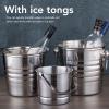 1L Insulated Stainless Steel Ice Bucket, 6 Hours Freezing Condition Ice Cube Container with Lid, Tongs, Strainer, for Cocktail Bar, Party, Chilling Wine, Champagne view 4