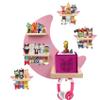 Taladad for Toniebox 2 and Toniebox 1 Tonie Shelf Wall Mounted Set of 4 (Moon and 3 Stars),Tonies Figures Tonies Storage,Magnetic Wooden Floating Shelves Compatible with Tonie Box Player Character view 1