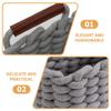 Cabilock 1set Cotton Rope Storage Basket Woven Organizer for Toys Snacks Sundries Elegant Design Handles for Home Office Decorative Storage view 3