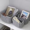 Cabilock 1set Cotton Rope Storage Basket Woven Organizer for Toys Snacks Sundries Elegant Design Handles for Home Office Decorative Storage view 4