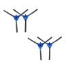 EtliN 4pcs Robot Vacuum Cleaner Side Brush Compatible with Coredy R500 R500+ R300 R65 Robot Vacuum Cleaner Spare Cleaning Parts view 2
