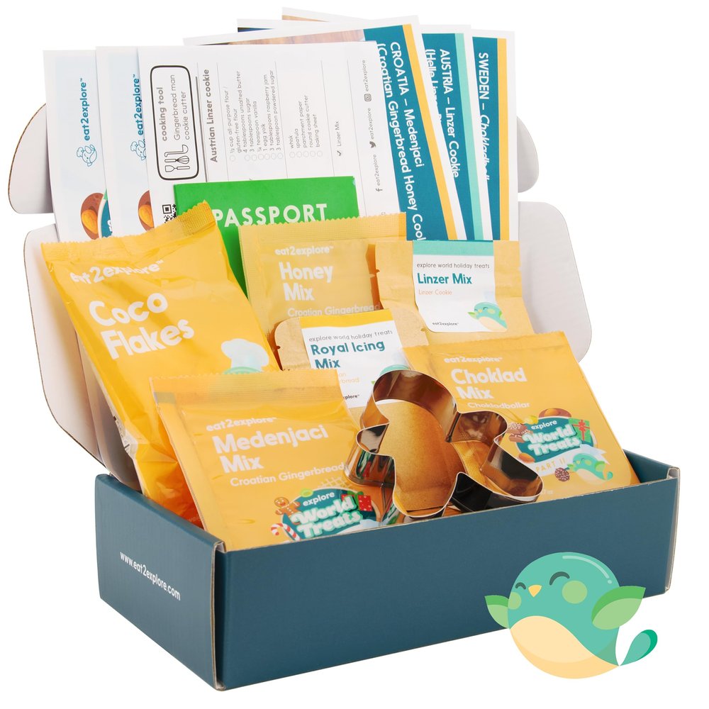 eat2explore Real Dessert Baking Set for Families & Homeschooling, Europe