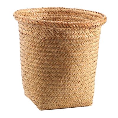 Zerodeko Small Straw Basket Laundry Basket Organizer Wicker Natural Round Storage