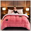 FDISDIFH Thickened Super Soft Milk Velvet Winter Quilt, Breathable Warm Bed Comforter, Fluffy Plush Double Sided Velvet Blanket Quilt for Cold Weather,Pink,200 * 230cm(3kg) view 2