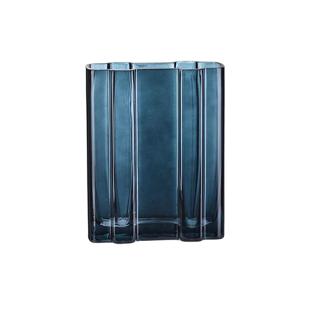 Decorative Vase Simple Square Transparent Glass Vase Home Coffee Table Office Desktop Restaurant Decoration Vase Simple Modern Vase 7.87/9.84 Inches Ceramic Vase Glass Vase Hydroponic Flower Vase (