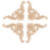 BSYMDH 4PCS Corner Wooden Carving Decal Unpainted Wood Appliques Onlays DIY Wood Carved Furniture Appliques Onlays for Wall Bed Door Wardrobe Cabinet Furniture Decoration(07,12x12cm/4.72x4.72inch) view 1