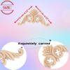BSYMDH 4PCS Corner Wooden Carving Decal Unpainted Wood Appliques Onlays DIY Wood Carved Furniture Appliques Onlays for Wall Bed Door Wardrobe Cabinet Furniture Decoration(07,12x12cm/4.72x4.72inch) view 2
