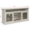 Farmhouse Classic Media TV Stand Antique Entertainment Console for TV up to 70-50" with Open and Closed Storage Space (Stone Gray, 60inch TV Stand/w 18inch Fireplace) view 2
