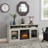 Farmhouse Classic Media TV Stand Antique Entertainment Console for TV up to 70-50" with Open and Closed Storage Space (Stone Gray, 60inch TV Stand/w 18inch Fireplace) view 3