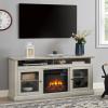 Farmhouse Classic Media TV Stand Antique Entertainment Console for TV up to 70-50" with Open and Closed Storage Space (Stone Gray, 60inch TV Stand/w 18inch Fireplace) view 4