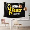 Childhood Cancer Awareness Tapestry Wall Hanging Decorative Blanket Bedroom Living Room Dormitory Tapestry 60 * 40 Inch Tapestry Can Be Outdoors Black view 2