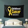 Childhood Cancer Awareness Tapestry Wall Hanging Decorative Blanket Bedroom Living Room Dormitory Tapestry 60 * 40 Inch Tapestry Can Be Outdoors Black view 4