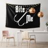 Fisherman'S Fish Hook Bite Me Tapestry Wall Hanging Decorative Blanket Bedroom Living Room Dormitory Tapestry 60 * 40 Inch Tapestry Can Be Outdoors Black view 2