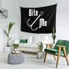 Fisherman'S Fish Hook Bite Me Tapestry Wall Hanging Decorative Blanket Bedroom Living Room Dormitory Tapestry 60 * 40 Inch Tapestry Can Be Outdoors Black view 3