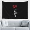 Skeleton Rose Tapestry Wall Hanging Decorative Blanket Bedroom Living Room Dormitory Tapestry 60 * 40 Inch Tapestry Can Be Outdoors Black view 1