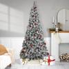Pre-Lit Snowy Bristle Pine Artificial Christmas Tree - 7' - Warm White LED Lights view 2
