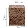 Living Room Table Square Side Table Decorative Garden Stools for Indoor Outdoor Heavy Duty Wood Side Table Modern End Table Plant Stand, for Living Room Bedroom Balcony Entrance Outdoor Side Table (S view 2