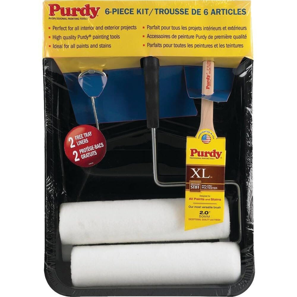 Purdy White Dove 14C811000 Painters Roller and Tray Set, 6-Piece