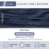 8 Pack Cheesecloth Table Runner 35 x 70 inch Long Boho Cheese Cloth Gauze Table Runners Semi Sheer 6FT Table Runner for Wedding Decor, Bridal Shower, Birthday Party, Table Decor (Navy Blue) view 2